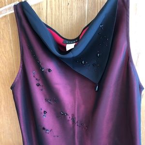 Beaded Burgandy Cocktail Dress